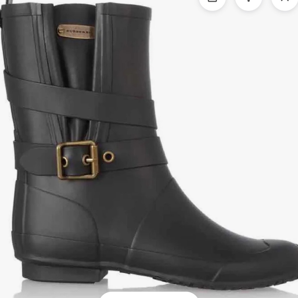 Burberry Black Buckle Rain Boots